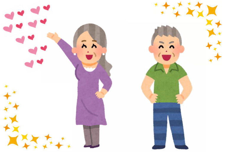 若々しい高齢者の女性と男性