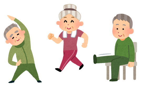 高齢者がトレーニングしている様子