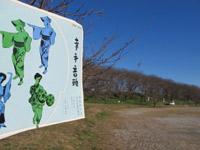 権現堂堤の幸手音頭の碑の写真