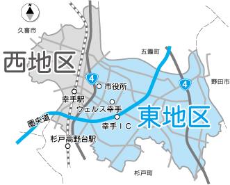 東地区と西地区の地図画像