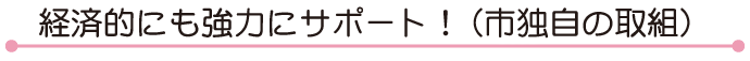 経済的にも強力にサポート！（市独自の取組）