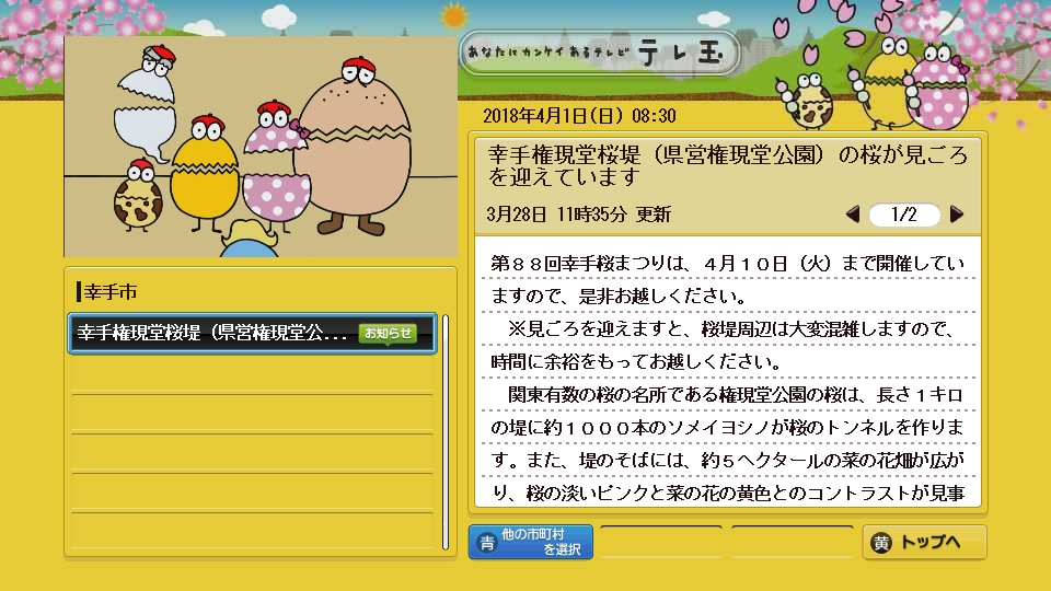 テレ玉画面上の情報表示イメージ