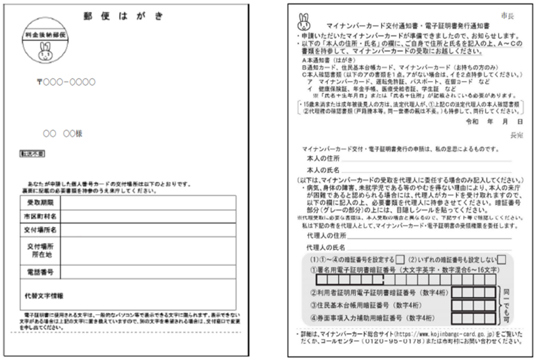 交付通知書（ハガキ）