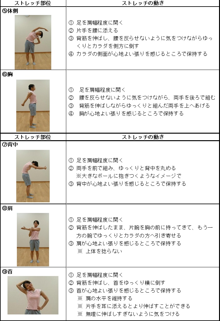 ストレッチ部位5から9