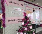 ピンクリボン展示の様子_市役所