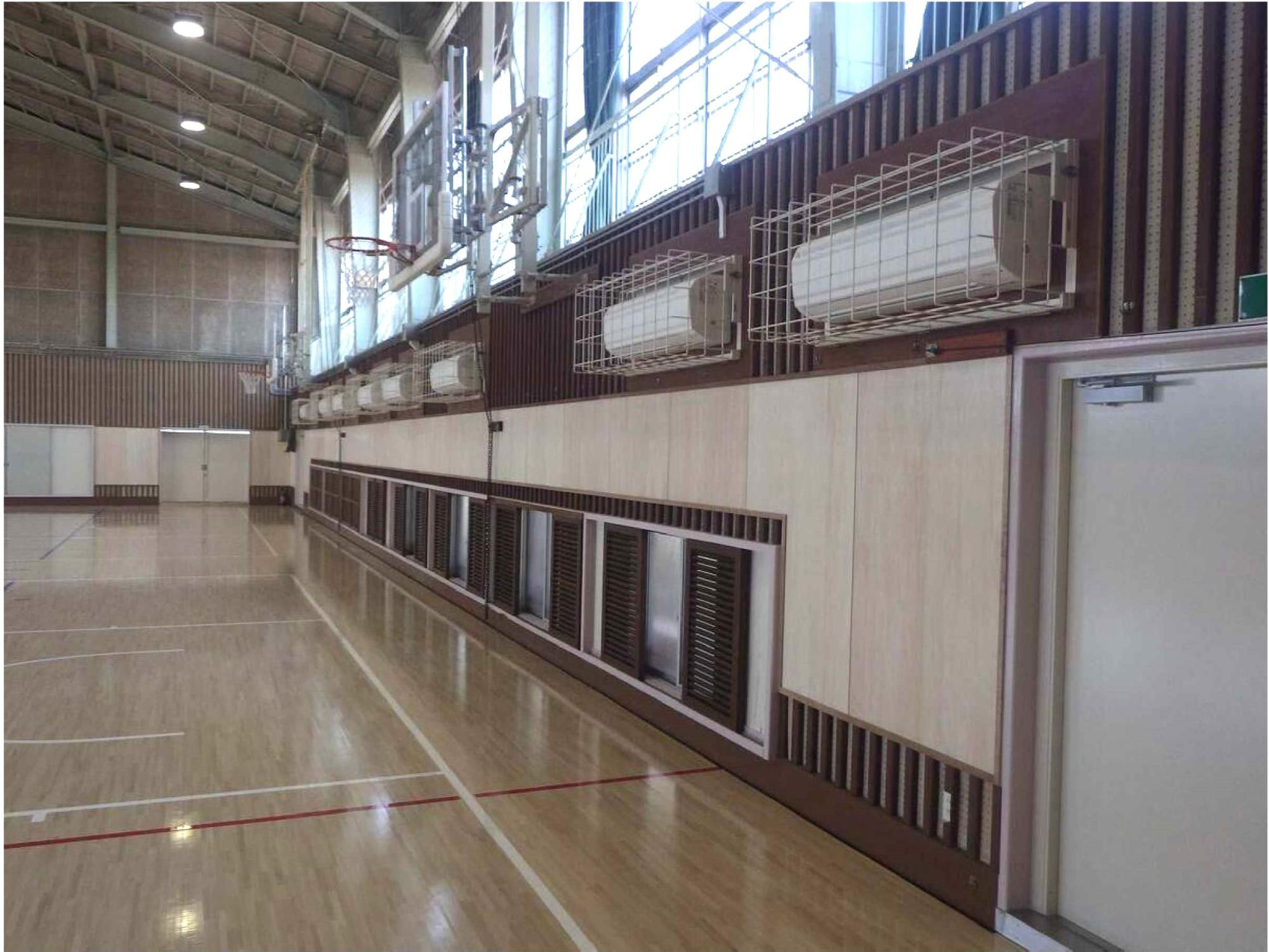 東中学校体育館の空調