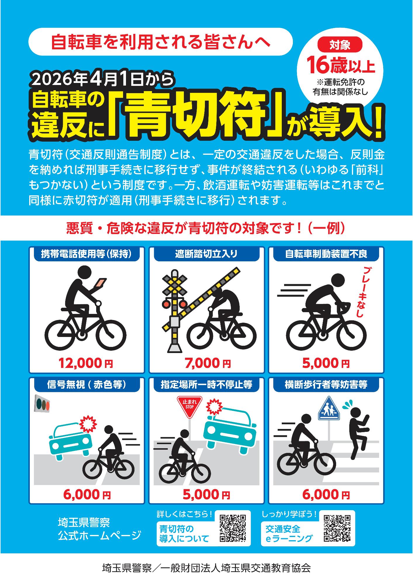 2026年4月1日から自転車の違反に「青切符」が導入